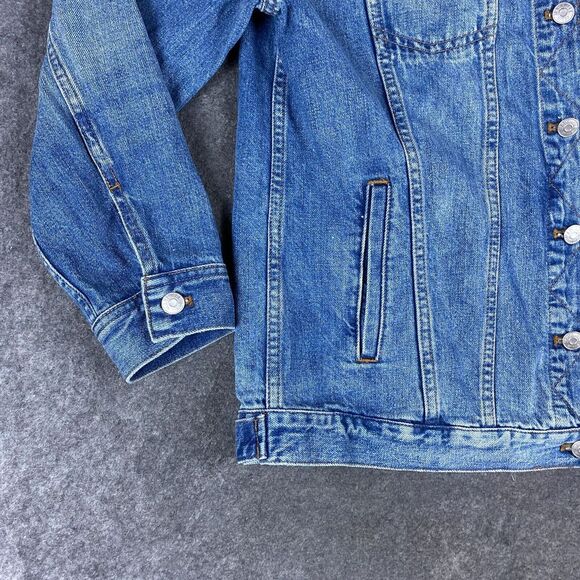 Madewell Jacket Womens Large Blue Denim Oversized Jean Trucker Y2K Button Up - Picture 4 of 13
